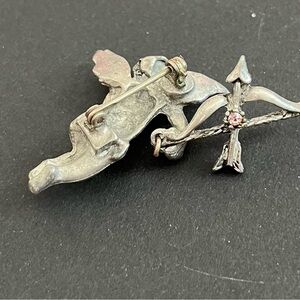 Silver Cupid Brooch with Bow and Arrow
